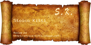 Stoics Kitti névjegykártya