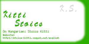 kitti stoics business card